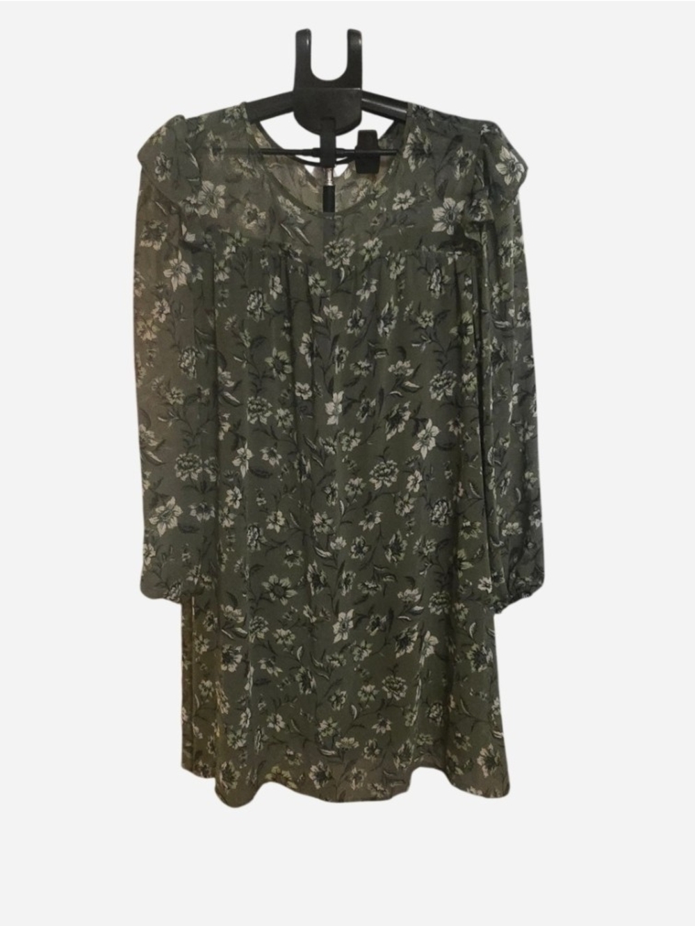 Time and Tru Women’s XXL(20) Green Floral Long Sleeve Dress Plus Size